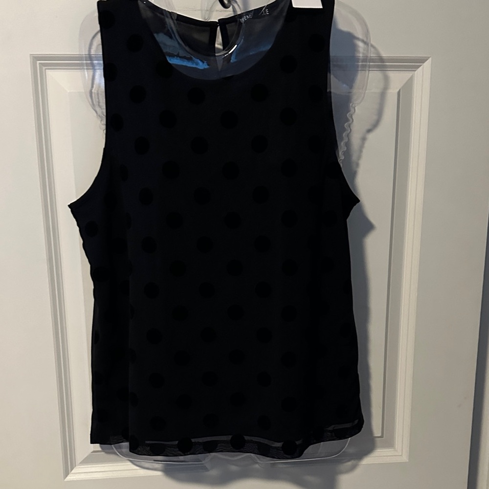 J. Crew Black Polka Dot Tank Top